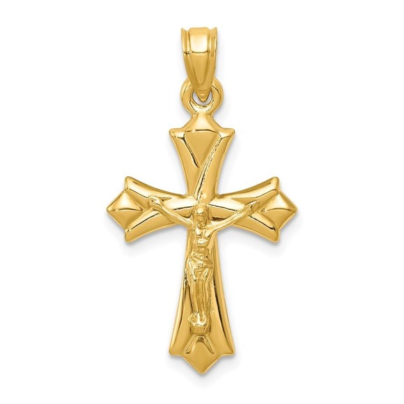 Million Charms 14K Reversible Religious Crucifix Necklace...